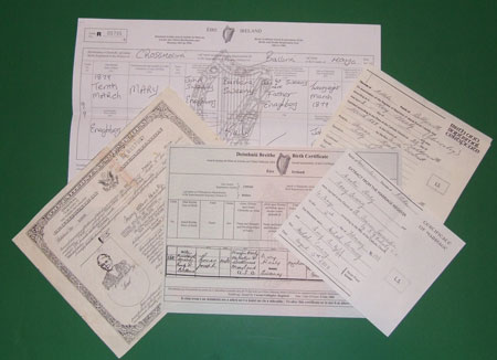 irish family documents